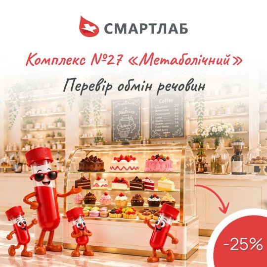 Метаболізм під контролем — знижка 25% на комплекс у жовтні — акція СМАРТЛАБ